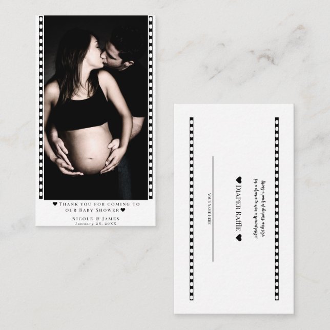 Cartes de prix photo du Baby shower de calculette  (Devant / Derrière)