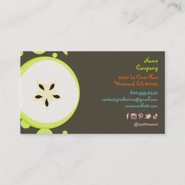 Cartes de profil de conception de Starfruit (Devant)