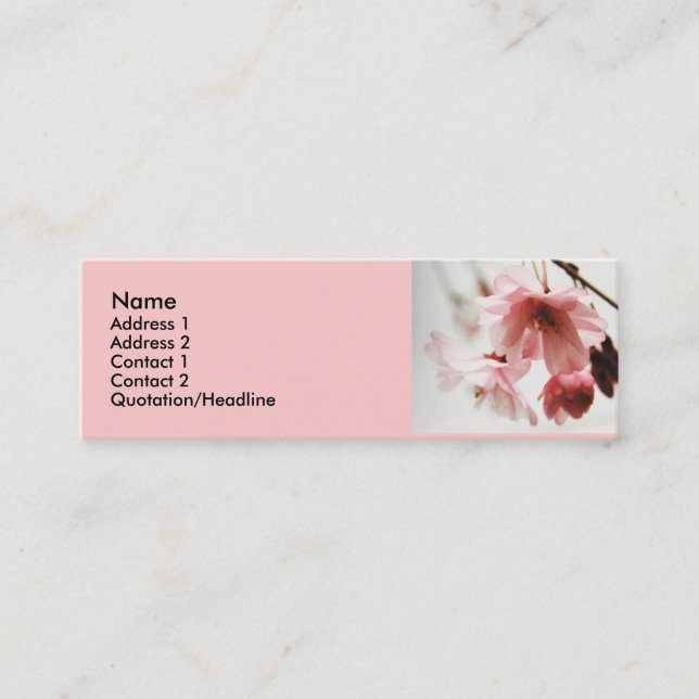 Cartes de profil de fleurs de cerisier d'ANNONCE (Devant)