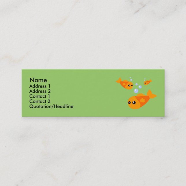 Cartes de profil de poisson mignon (Devant)