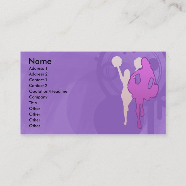 CARTES DE PROFIL DE POM-POM GIRL (Devant)