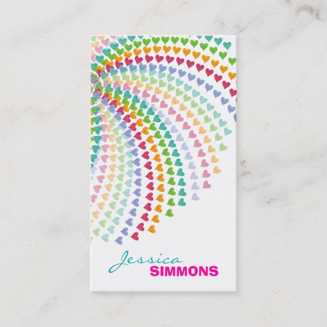 Cartes de profil des Coeurs Arc-en-ciel enflammés (Devant)