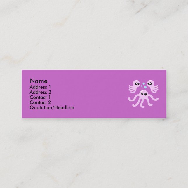 Cartes de profil octopus mignonnes (Devant)