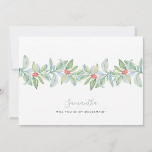 Cartes de proposition de la Bridesmaid Watercolor