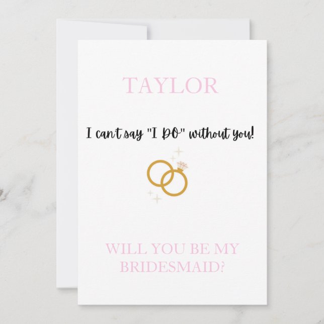 Cartes de propositions de Bridesmaid (Devant)