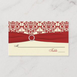 Cartes de puces Crème et Rouge Damas