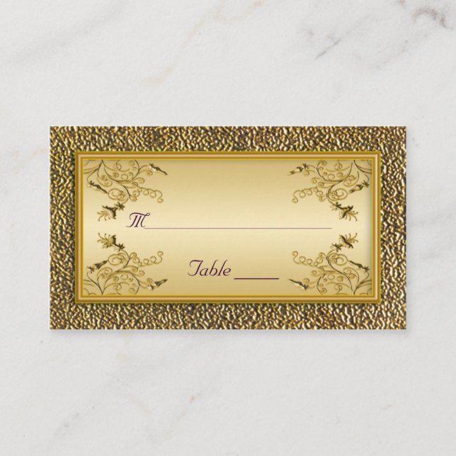 Cartes de puces florales et violettes d'or (Devant)