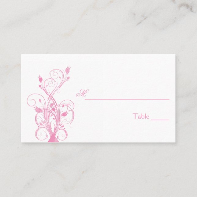 Cartes de puces florales rose et blanc (Devant)