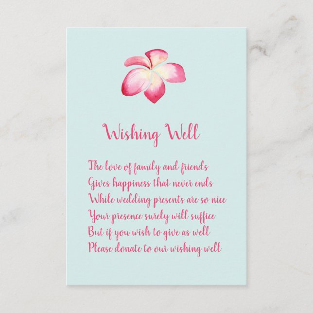 Cartes de puits de Mariage de Plumeria tropicale (Devant)