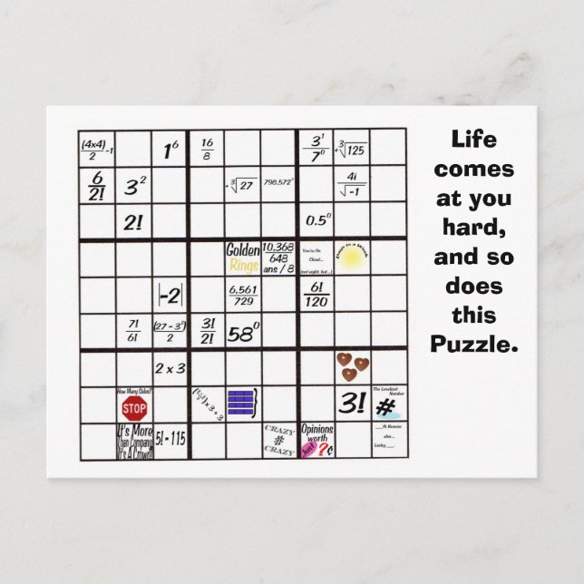 Cartes de puzzles Sudoku (Devant)