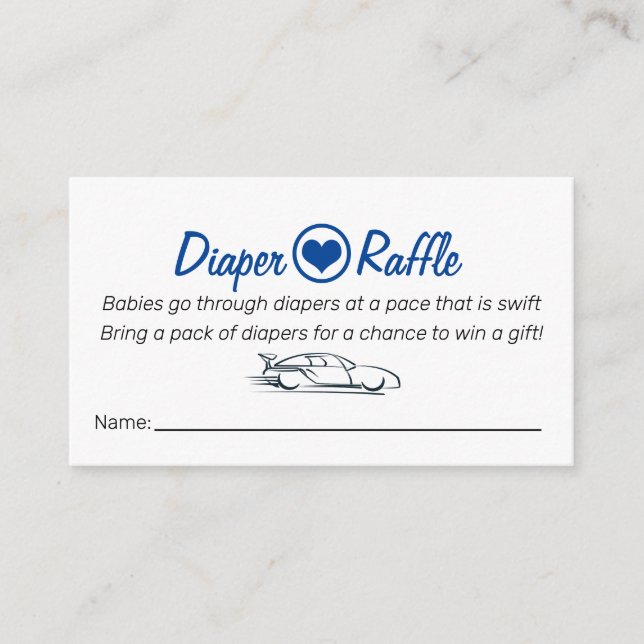 Cartes de Raffin de couches Voiture de course Thèm (Devant)