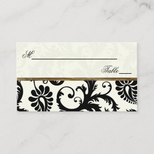 Cartes de rangement en ivoire, or et noir Damas (Devant)