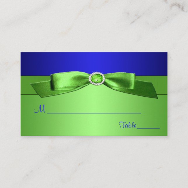 Cartes de rangement vertes et bleues royales (Devant)