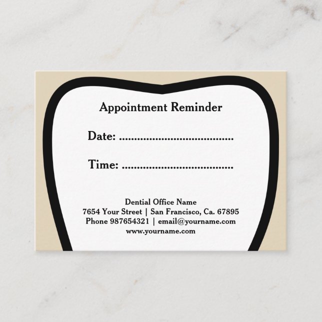 Cartes de rappel de rendez-vous de dentiste (Devant)