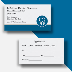Cartes de rappel de rendez-vous de dentiste élégan