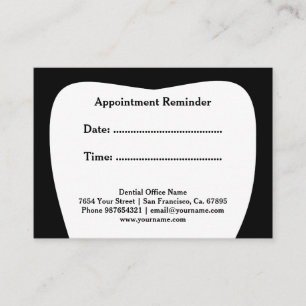 Cartes de rappel de rendez-vous pour dentiste