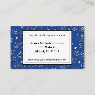 Cartes de réception Bandana Bleue Mariage