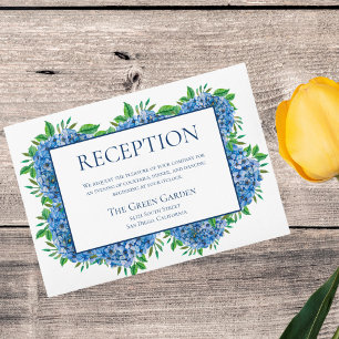 Cartes de réception de mariage à l'aquarelle avec 