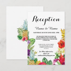 Cartes de réception de mariage Aloha Luau Tropical