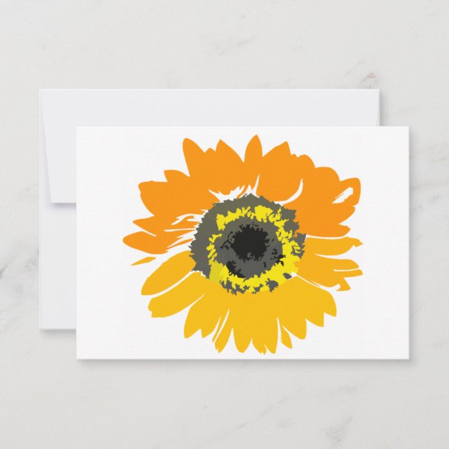 Cartes de réception de mariage au tournesol de cam (Devant)