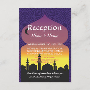 Cartes de réception de mariage Nuits arabes violet