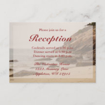 Cartes de réception de mariage sur la plage - Rock