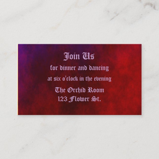 Cartes de réception du coeur gothique (Devant)