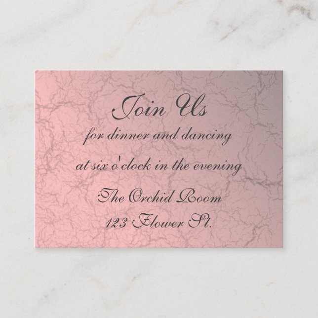 Cartes de réception Grunge Rose Damask (Devant)