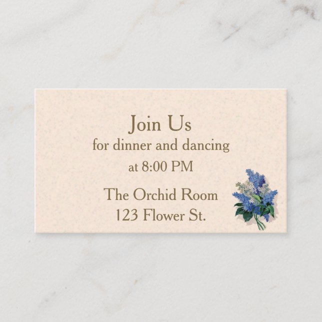 Cartes De Réception Lilacs vintages (Devant)