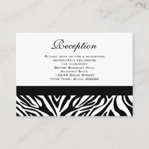 Cartes de réception mariage noir et blanc Zèbre