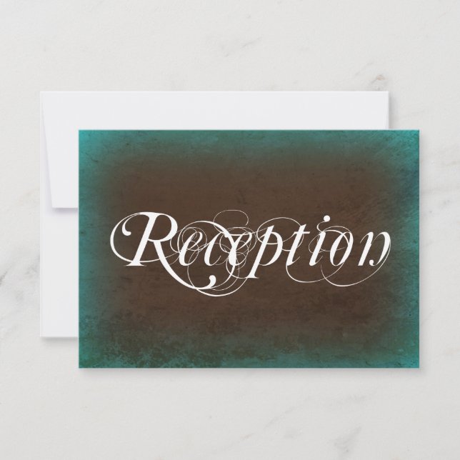 Cartes de réception marron turquoise de campagne r (Devant)