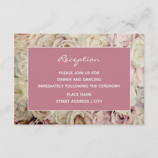 Cartes de réception rose et Rose ancienne rose mar (Devant)