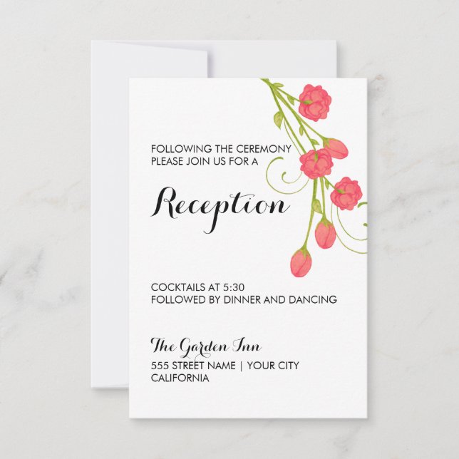 Cartes de réception Roses de jardin Fuchsia (Devant)