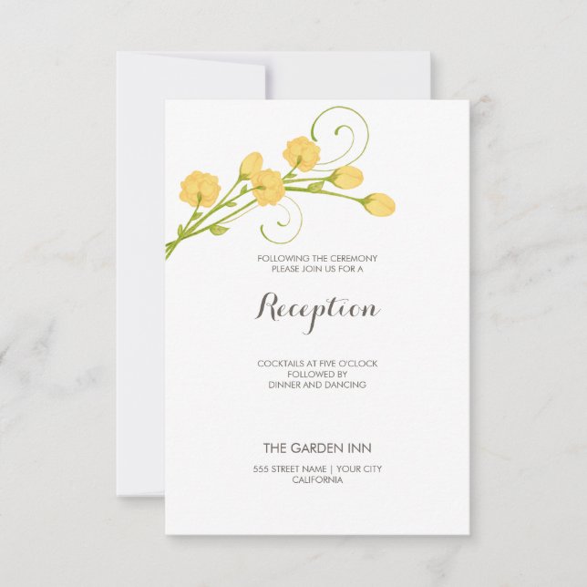 Cartes de réception Roses de jardin jaunes (Devant)