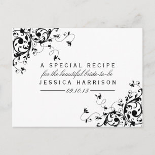 Cartes de recette de Fête des mariées Black & Whit