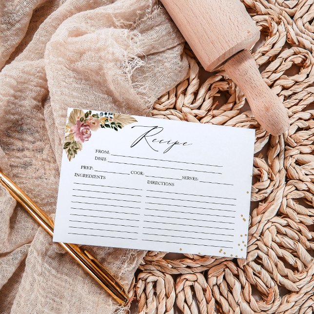 Cartes de recette de Fête des mariées Boho couleur (Créateur téléchargé)