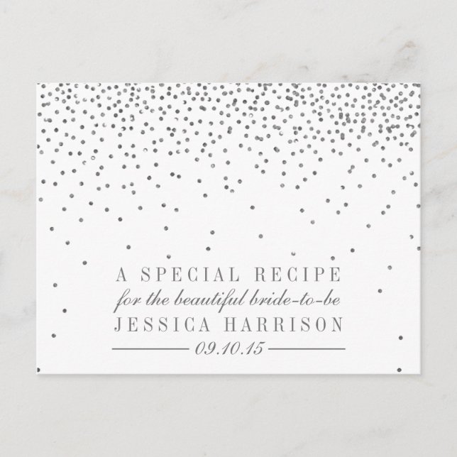 Cartes de recette de Fête des mariées Confetti en  (Devant)