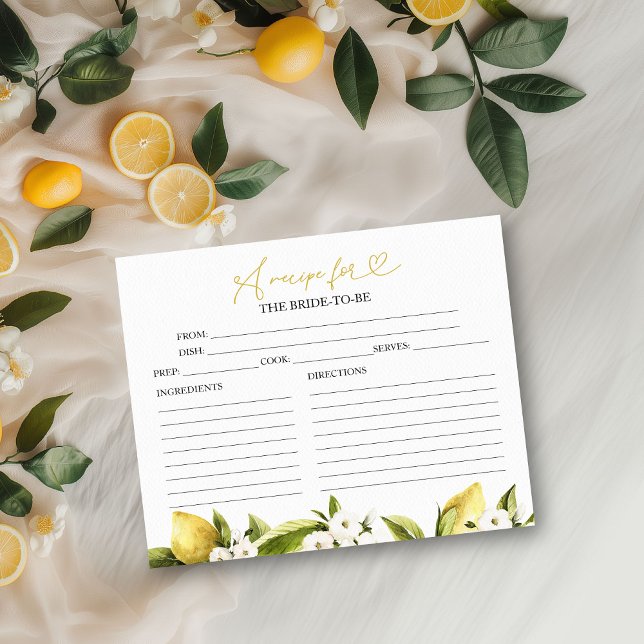 Cartes de recette de Fête des mariées de citron (Créateur téléchargé)