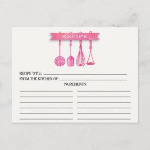 Cartes de recette de Fête des mariées d'ustensiles