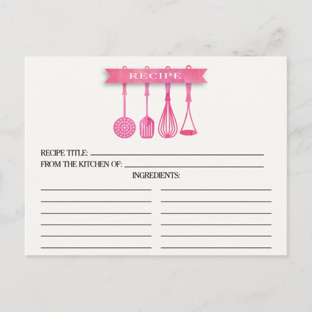 Cartes de recette de Fête des mariées d'ustensiles (Devant)