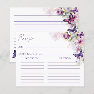 Cartes de recette de la douche de papillons violet