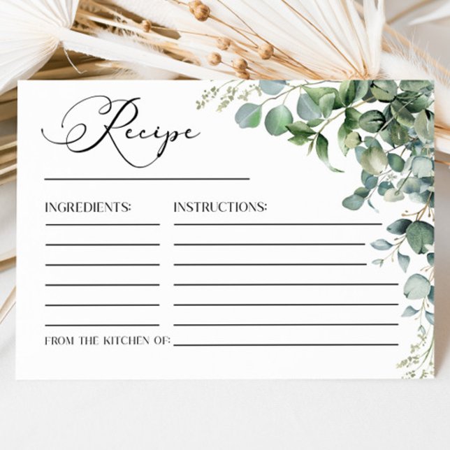Cartes de recette Fête des mariées Plante Eucalypt (Créateur téléchargé)