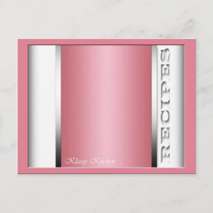Cartes de Recette Rose Sophistiqué