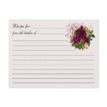 Cartes de recette vierges : Carte postale Rose Bou