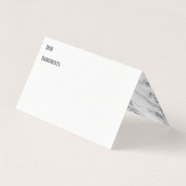 Cartes de recette White w/ Marble Inside (Devant)