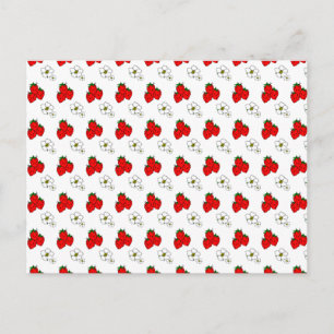 Cartes de recettes à motif de fraises rouges et de