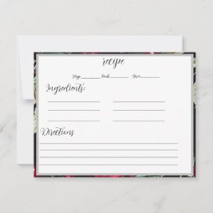 Cartes de recettes avec Arrière - plan cerises