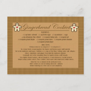 cartes de recettes de biscuits en pain d'épice