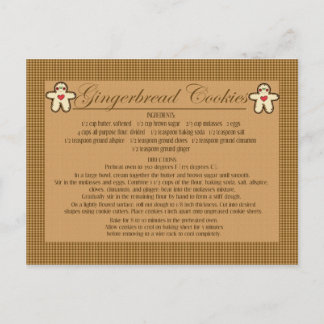 cartes de recettes de biscuits en pain d'épice