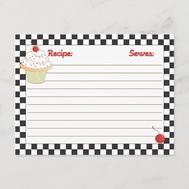 Cartes de recettes de cerise par courrier (Devant)